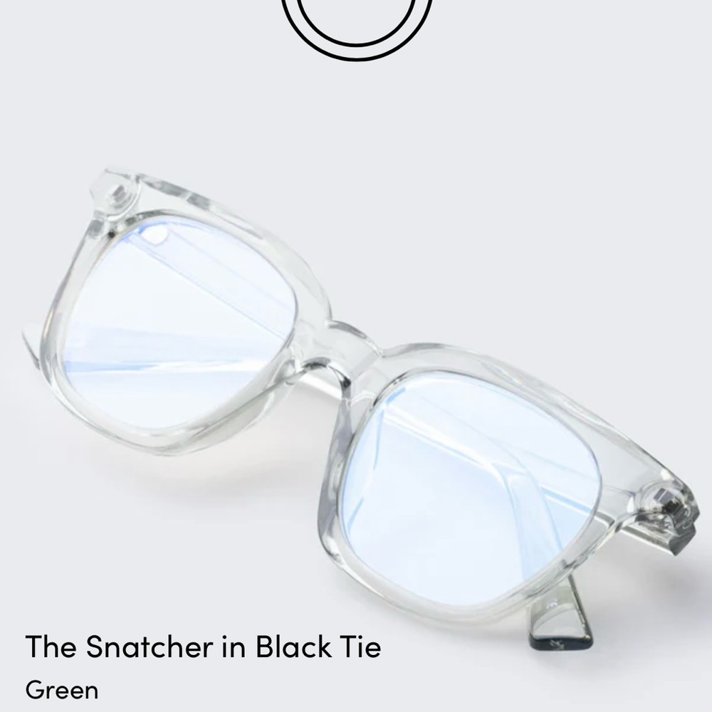 Clear Square Sunglasses with Blue Tint